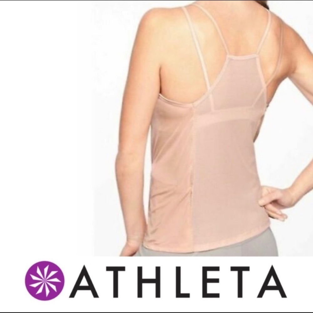 Athleta Dream Support Tank Top Mesh Blush Pink Size Small